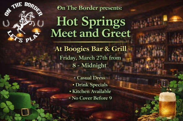 Flirt - Hot Springs - Pre Spring Fling M&G event flyer