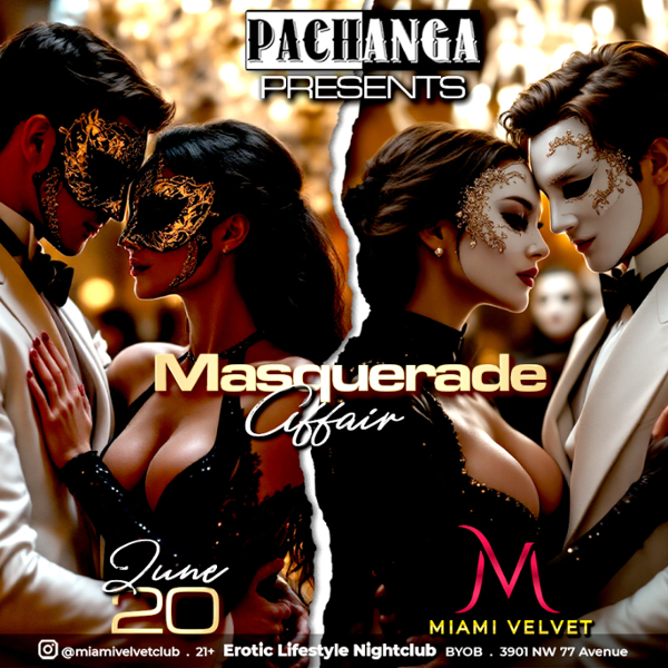 PACHANGA MASQUERADE PARTY event flyer
