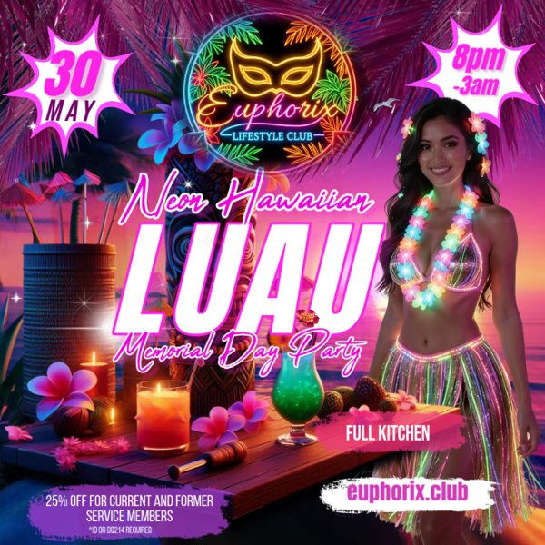 Neon Luau event flyer