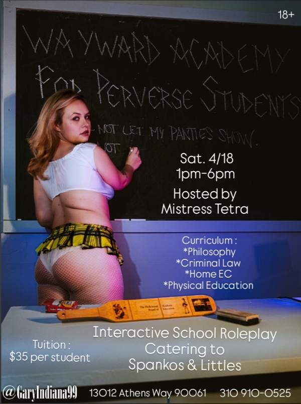 Mistress Tetra's Wayward Academy for Perverse Students event flyer