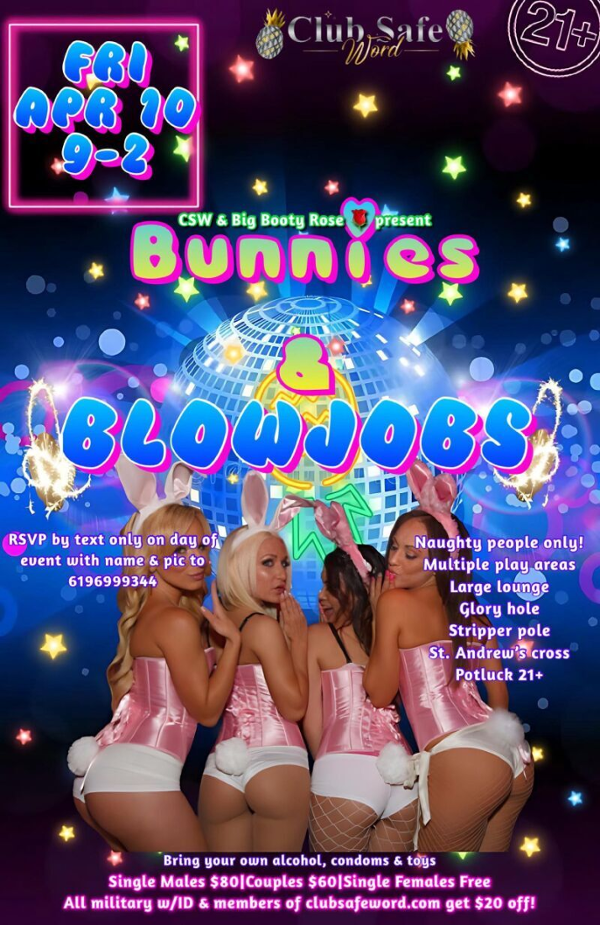 Bunnies and Blowjobs event flyer