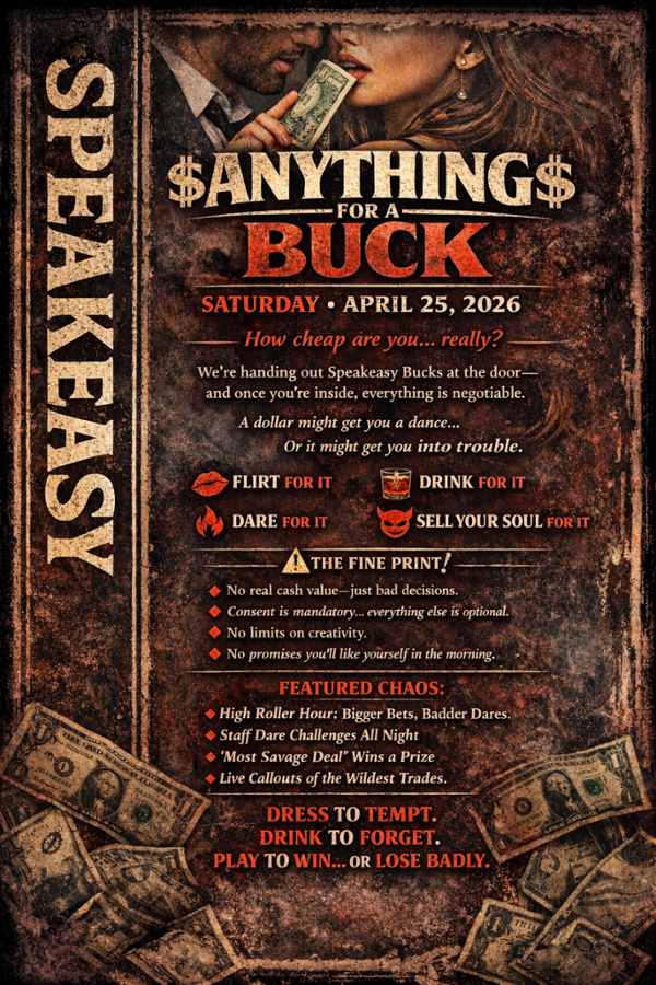 Anything for a Buck event flyer